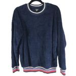 Aerie Womens Cozy Navy Blue Fleece Fuzzy Oversized Crewneck Sweater Size S Photo 0