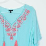 Torrid Womens Embroidered Gauze Tunic Top Size 4 Tassels Boho Beach Vacation Photo 1