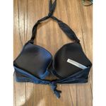 Victoria's Secret  Swim Knotted Sexy Tee Push-Up Bikini halter Top 32D black NWT Photo 2