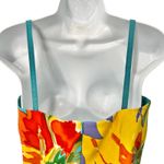 David Meister  Yellow Blue Purple Sunflowers Floral Sheath Sleeveless Dress sz 4 Photo 10