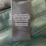 7 For All Mankind Green Faux Leather Pants Pockets zip button retro biker solid Photo 8