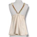 Derek Lam  10 Crosby Intermix Satin Beaded Tank Top Blouse Champagne‎ Sz 2 Photo 1