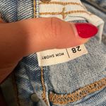 PacSun  High Rise Jean Mom Shorts Light blue Wash Lightly Distressed- Size 28 Photo 6