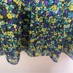 ZARA  Floral Micro Pleat Long Sleeve High Neck Puff Sleeve Baby Doll Mini Dress L Photo 10