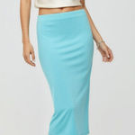 STAUD  Chana Pencil Jersey Midi Skirt, Aqua, Large Photo 0