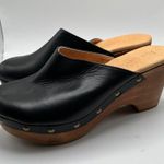 NWOB Anthropologie five world Cordani Zorba heels wedge wooden SZ 10 mule black Photo 1