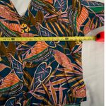 Hudson Gray Hudson Grey Incredible Allure Teal‎ Leaf Print Oversized Blouse Photo 5