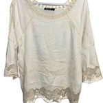 Spiaggia Dolce  Size M Embroidered Bohemian 3/4 Sleeve Blouse Lace Bell Sleeve Photo 0