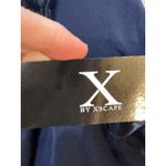 XScape Women's Rosette Halter Gown Sleeveless Front slit Formal Dress Navy 10 Photo 4