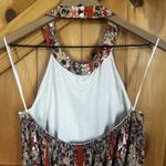 Blue Rain Woman's Medium Beige Orange Floral Romper western halter Photo 9