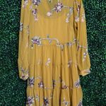 Figueroa & flowers Mustard embroidered Floral Long Sleeve Dress size S Yellow Photo 4