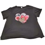 2XL Women's Black Heart Graphic T Photo 2