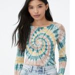 Aeropostale  Long Sleeve Tie-Dye Cozy Cropped Shrunken Tee Size S‎ Photo 0
