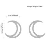 Tiny Silver Cutout Moon Stud Earrings Photo 1