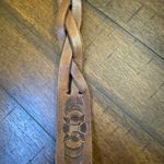 Hand‎ Tooled Leather Belt w Gold Tone Buckle 31” Length Western Navajo Etched Photo 3