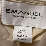 Vintage Emanuel Ungaro 100% Silk Cream Button Down Cardigan Blouse Size 10 EUC! Tan Photo 2
