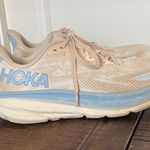 Hoka  One One Clifton 9 Blue beige running walking sneaker Womens 9 Photo 0