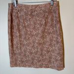 Ann Taylor Paisley Skirt Women's Size 8 Pink Brown Cotton Blend Career Photo 1