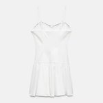 ZARA  dress mini ruffled corset lace trim white summer vacation casual  Photo 6