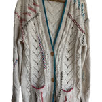 Sundance  Button Cable‎ Knit Cardigan XS Cream Beige Crochet Cotton Wool Sweater Photo 0