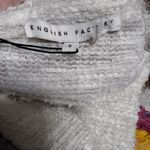 English Factory NEW  White Eyelash Sweater With Colorful Fringe Photo 3