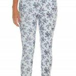 Mario Serrani  Italy Pants Women's 10 Blue White Floral Zipper Fly Straight Leg Photo 0