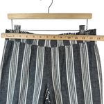 Olive & Oak Gray White Striped Wide Leg Palazzo Pants Linen Cotton Blend Size S Photo 5