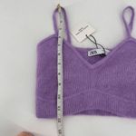 ZARA NWT Women's Alpaca Wool Blend V-Neck Bralette Crop Top Purple Size Medium Photo 4