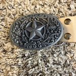 Ed Hardy Vintage  White‎ Leather Belt With Star Buckle Size 34 Photo 3