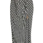 Rumer Black & White Checked Plaid High Front Slit Bisou Maxi Skirt Women Sz S Photo 0