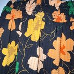 Who What Wear Black Orange Peach Gold Yellow Floral Elastic Waist Skirt Size XS Photo 2