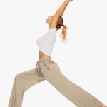 Tarse Wide Leg Palazzo High Waist Casual Sweatpants With Pocakets Yoga Pants New Tan Size XXL Photo 2