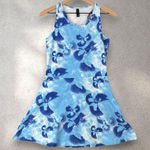 Adidas NWT Racerback Active Dress Womens S Blue Floral Tie Dye Skater Fit Tennis Photo 0