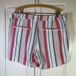 Old Navy  Everyday‎ Linen Blend Shorts Womens 16 Striped Mid-Rise Casual Colorful Photo 1