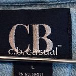 Vintage lightweight denim jumper dress with embroidered flowers size large Photo 2