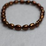 Source Unknown Dainty Peacock/Copper Colored Beaded Set Of 2 Stretch Bracelets Photo 1