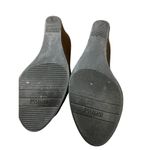 Melissa  Queen Black Peep Toe Wedge Shoes Rubber Bow Gold Tone 4" heel Sz 8 Photo 9