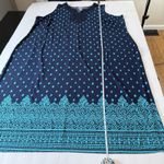 Catherines  Blue Geometric Terrace Ridge Sleeveless Maxi Dress‎ Size 5X Photo 9