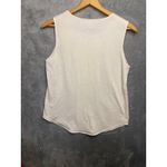 Van Heusen  Womens Ivory Lace Inset Sleeveless Tank Top M Photo 4