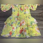 Forever 21  Yellow Floral Off-Shoulder Dress Photo 2