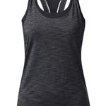 Lululemon Twist & Toil Tank Size 4 Heathered Black Grey 2-in-1 Bra Tank Photo 2