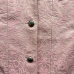 Casual Corner Vintage Y2K Pale Rose Pink Damask Button Front Jean Jacket Size 12 Photo 2