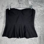 EXPRESS  Shirt Womens 6 Black Peplum Romantic‎ Feminine Neutral Dark Fairy Edgy Photo 1