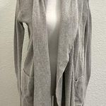 AllSaints Shawl Collar Exposed Seam Drape Cardigan Sweater Pockets Gray size 8 Photo 0