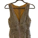 Mac Duggal Ieena 26598 Sequin Sheath Gown Champagne Nude Beige Size 2 NWT Gold Photo 4