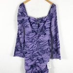 ASOS NWT  Design Keyhole Purple Butterfly Print Mini Dress Size 10 Buttons Y2K Photo 3