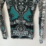 INC International Concepts Shirt Y2k XS Sheer Mesh Long Sleeve Going Out Top Green Photo 2