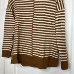 Madewell  Peach / Brown Striped Long Sleeve Sweater Size Medium Photo 2