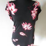 14th & Union  Black Floral T - Size M Photo 1