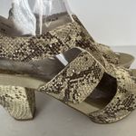 Earthies Sandles Santiago Beige Snake Embossed Leather Studded Edgy Animal 8 B Tan Photo 2